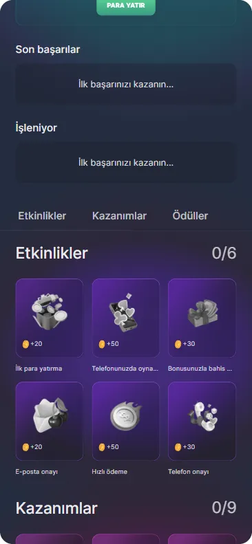 Uygulamadaki başarıları görüntüle